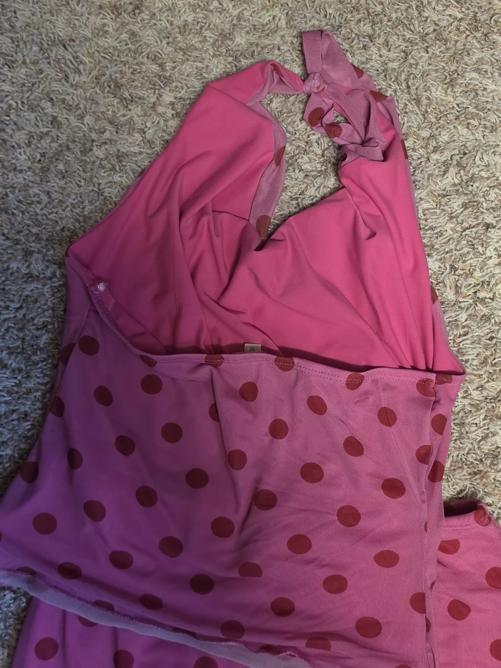 Pink Tank and Polka Dot Skirt Set - Pink and Red